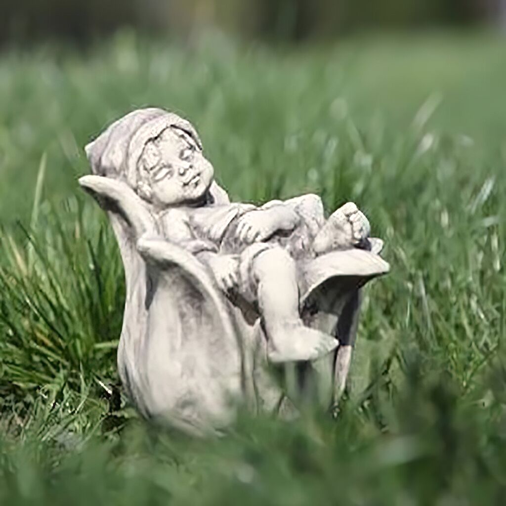  Schlafende Gartenfigur Kobold Mit Tulpen Blüte - Samal