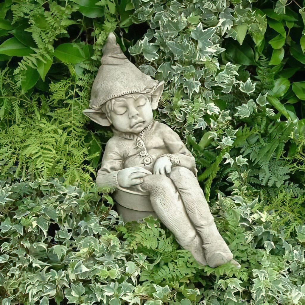  Schlafender Wichtel Joe - Steinguss Gartenfigur