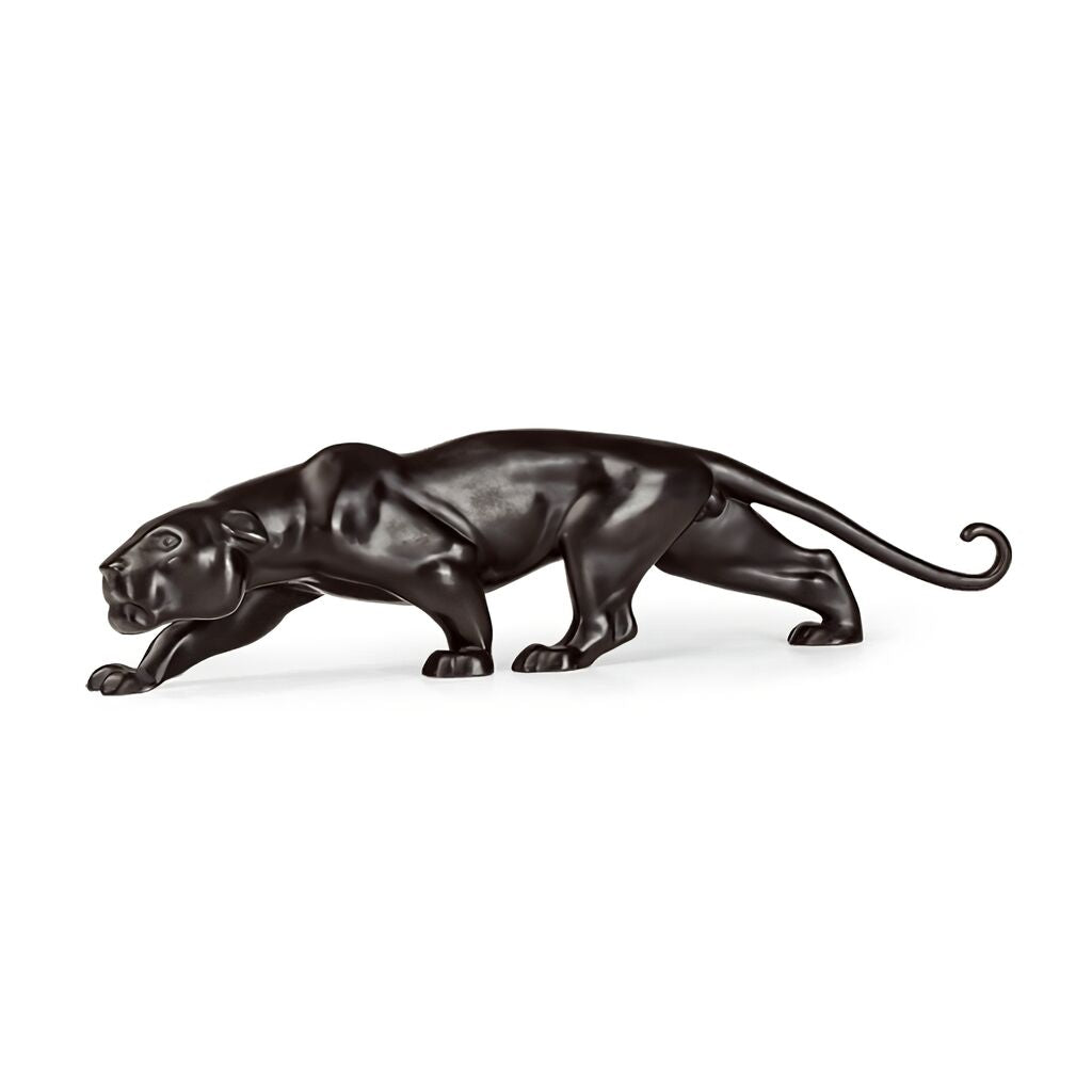  Schleichender Panther Als Bronze Gartenfigur - Panther Klein