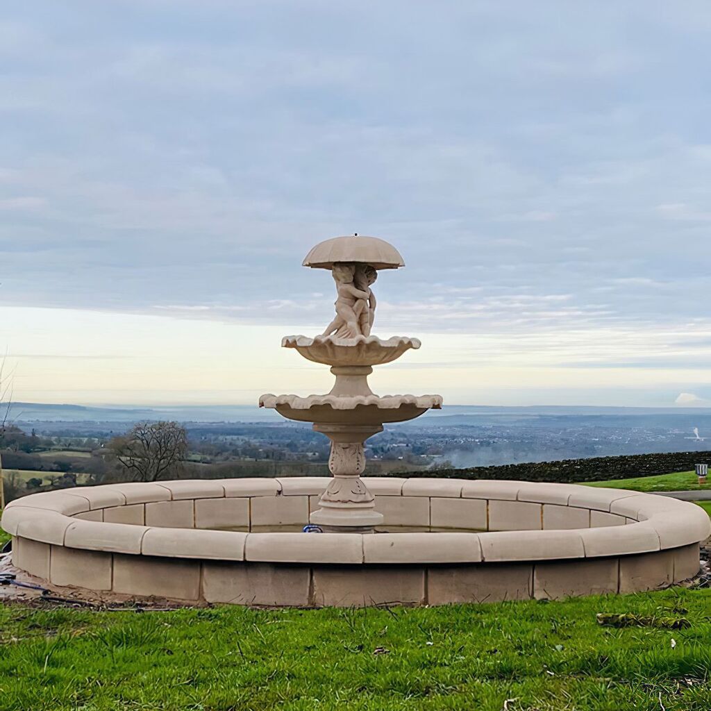  Schlichte Brunnen Einfassung Aus Steinguss Für Gartenbrunnen - Confina
