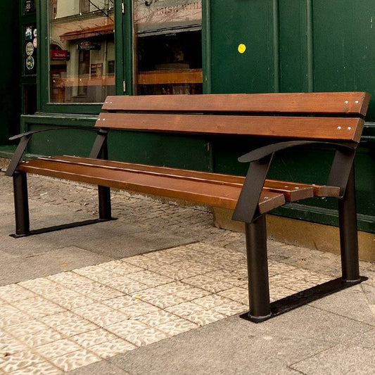  Schlichte Stadtmobiliar Bank Aus Metall Und Holz - Eindride