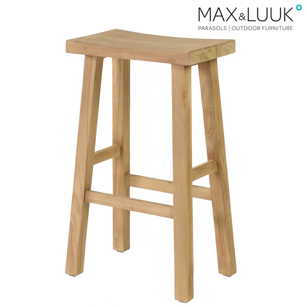  Schlichter Barhocker Aus Teakholz - Ohne Lehne - Max&Luuk - Michael Barhocker