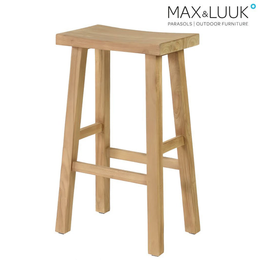  Schlichter Barhocker Aus Teakholz - Ohne Lehne - Max&Luuk - Michael Barhocker