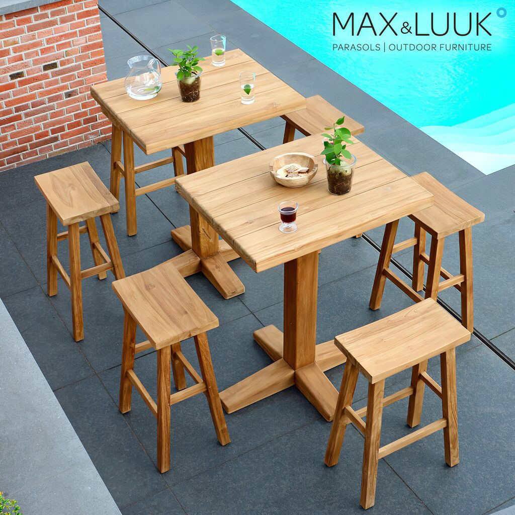  Schlichter Barhocker Aus Teakholz - Ohne Lehne - Max&Luuk - Michael Barhocker
