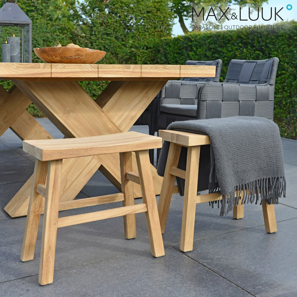  Schlichter Gartenhocker Aus Teakholz - Max&Luuk - Lindy Hocker