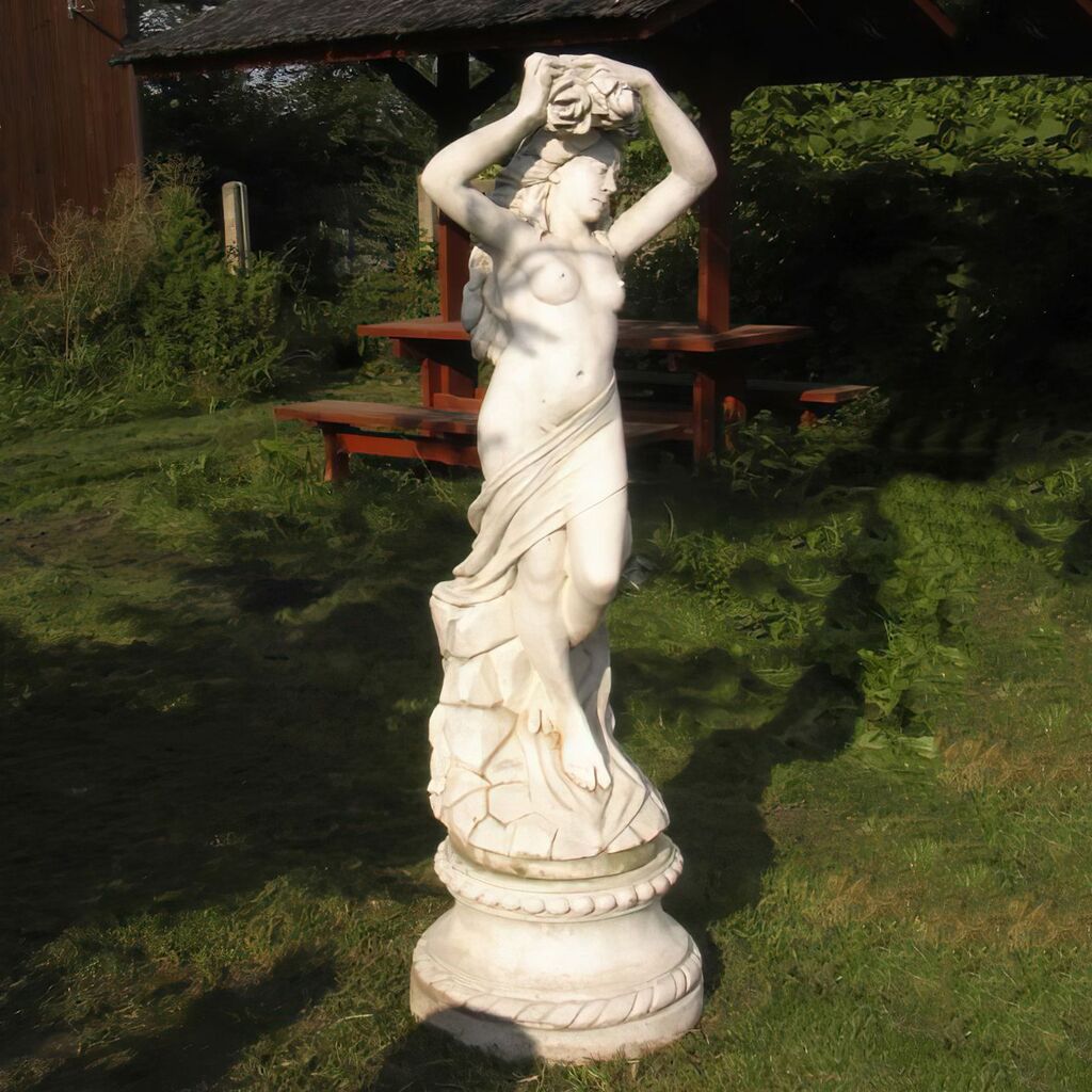  Schlichter Gartensockel Aus Steinguss - Rund - Elio