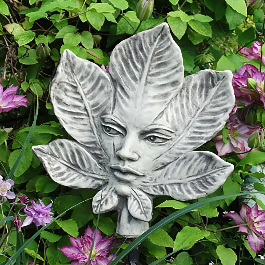  Schöne Blattskulptur Steinguss - Frauenbüste - Plant Castanea