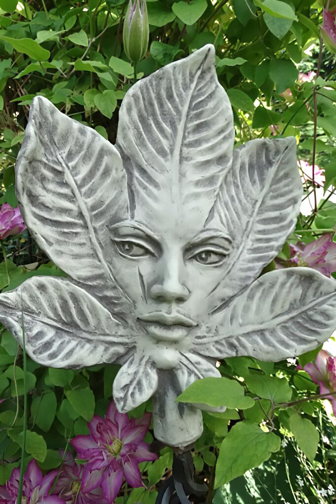  Schöne Blattskulptur Steinguss - Frauenbüste - Plant Castanea