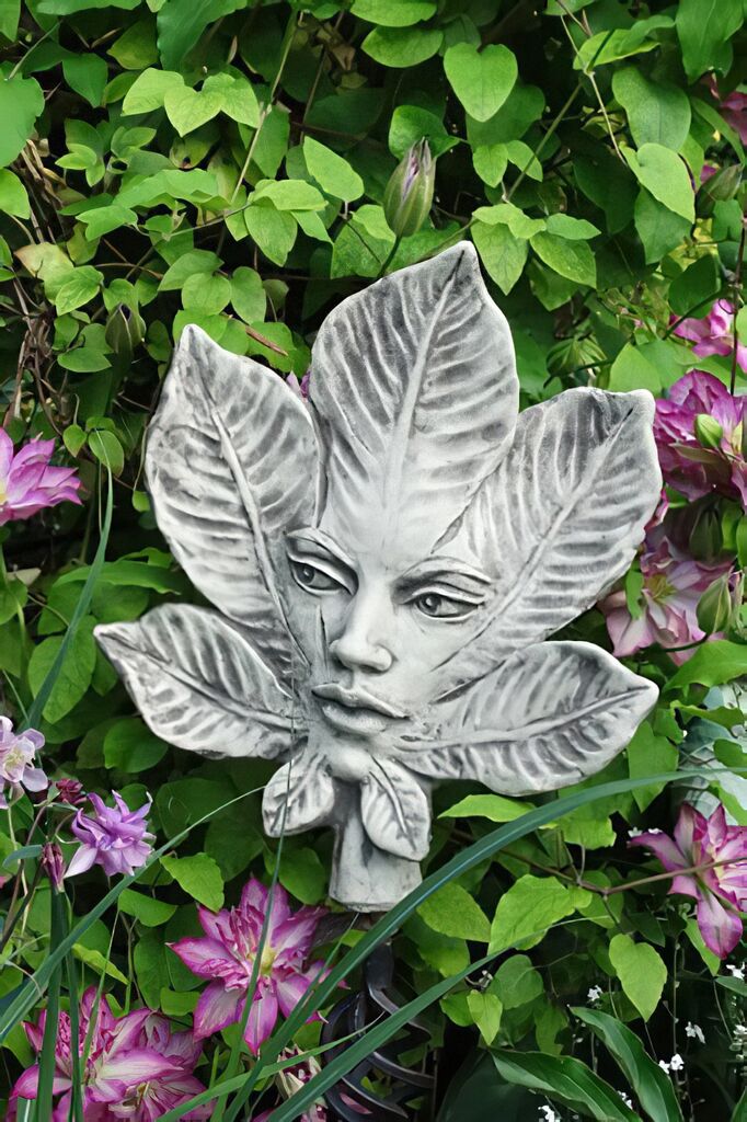  Schöne Blattskulptur Steinguss - Frauenbüste - Plant Castanea