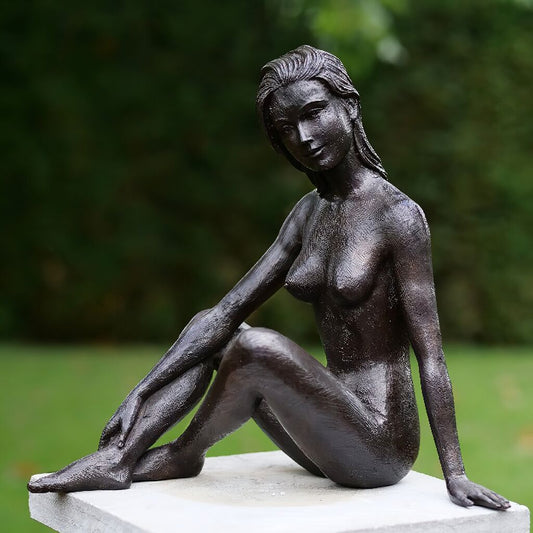  Schöne Bronze Frauen Akt Skulptur Dunkelbraun - Tanella
