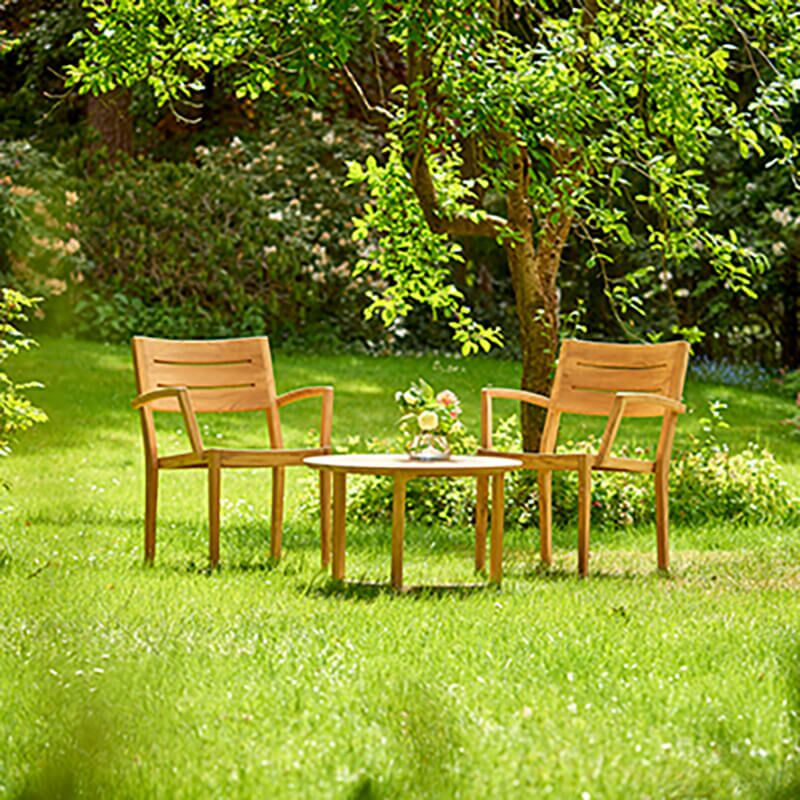  Schöner Runder Gartentisch Aus Teakholz - Abigail Kaffeetisch