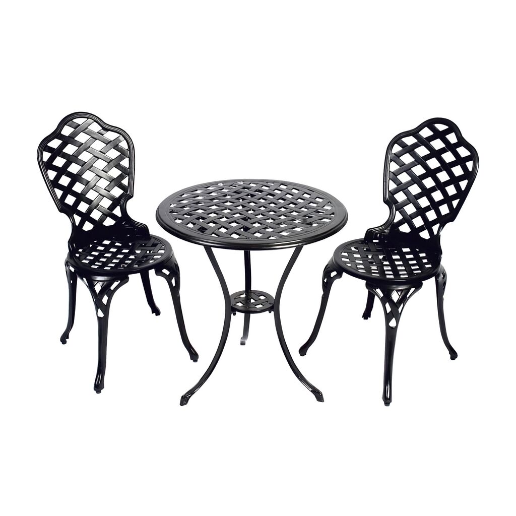  Schönes 2-Sitzer Bistroset Im Landhausstil - Schwarz - Bistroset Trena
