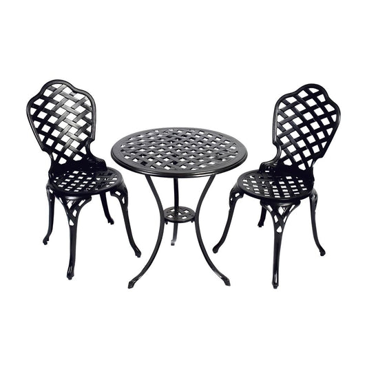  Schönes 2-Sitzer Bistroset Im Landhausstil - Schwarz - Bistroset Trena