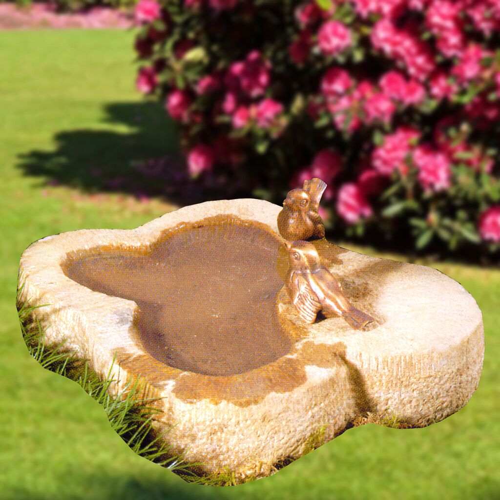  Schönes Vogelbad Mit Bronzefiguren - Saranda