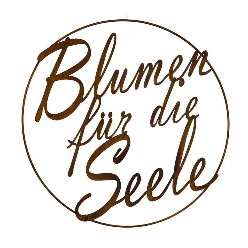  Schriftzug In Rundem Kreis Aus Eisen - Rostoptik - Semero