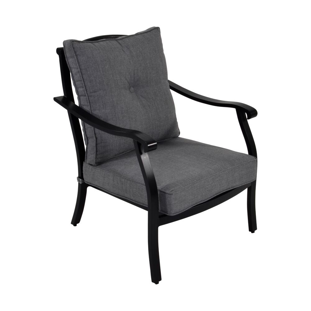  Schwarze 4-Sitzer Loungegruppe Aus Alu Mit Polster - Landhaus-Stil - Kings Garden
