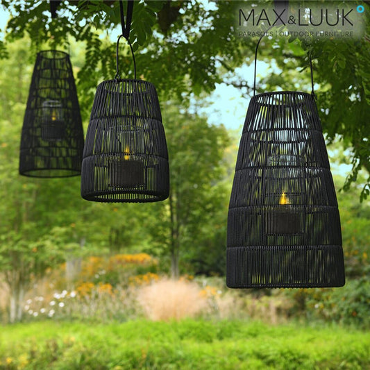  Schwarze Gartenlichter Zum Hängen Oder Aufstellen - 3er Laternen Set Von Max & Luuk - Mace Laternen