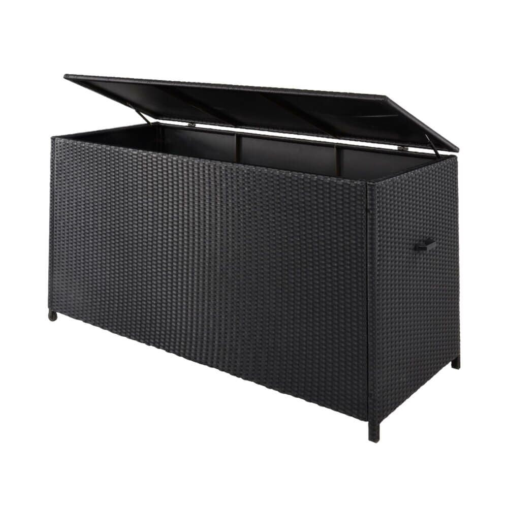  Schwarze Kissentruhe Aus Polyrattan - Kissentruhe Calva