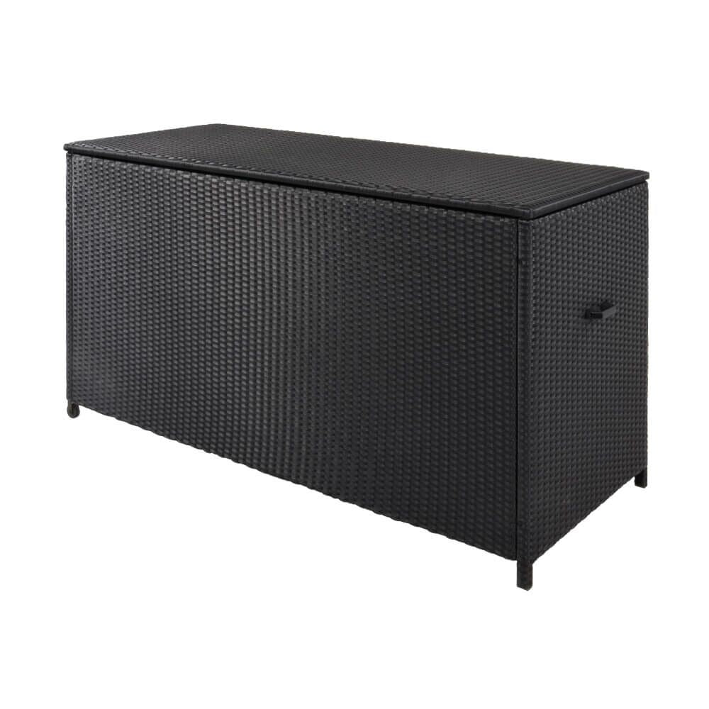  Schwarze Kissentruhe Aus Polyrattan - Kissentruhe Calva