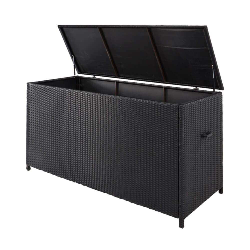  Schwarze Kissentruhe Aus Polyrattan - Kissentruhe Calva