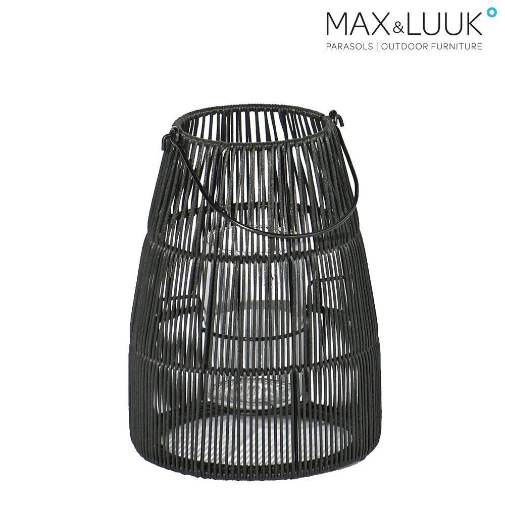  Schwarze Outdoor Leuchte Zum Hängen Oder Aufstellen Mit Glas-Kerzenhalter - Max & Luuk - Mace Laterne