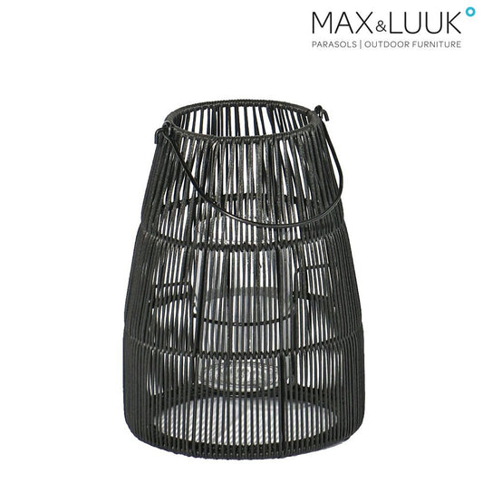  Schwarze Outdoor Leuchte Zum Hängen Oder Aufstellen Mit Glas-Kerzenhalter - Max & Luuk - Mace Laterne