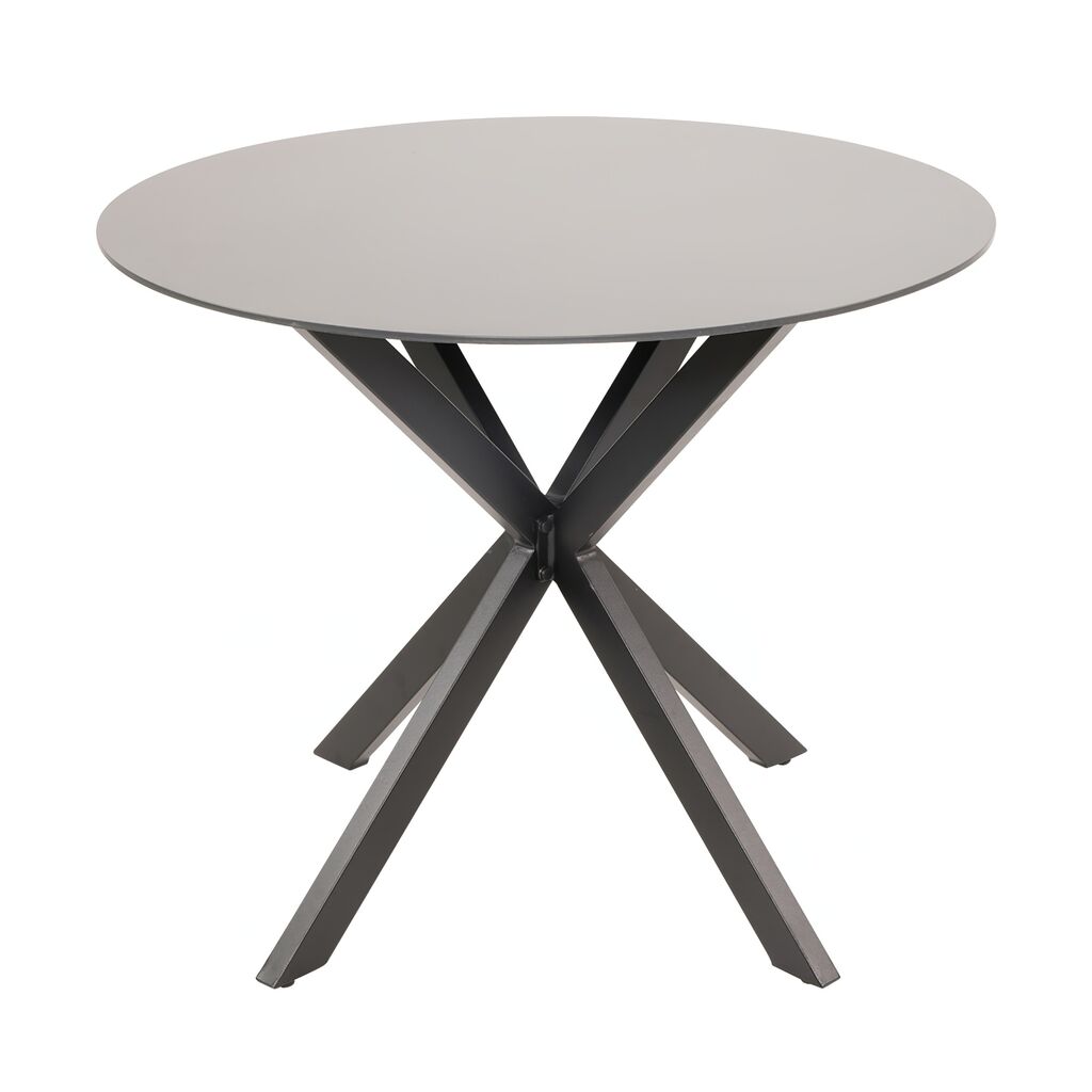  Schwarzer Aluminium Outdoor-Tisch 90cm Mit Glasplatte - Silest