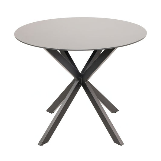  Schwarzer Aluminium Outdoor-Tisch 90cm Mit Glasplatte - Silest