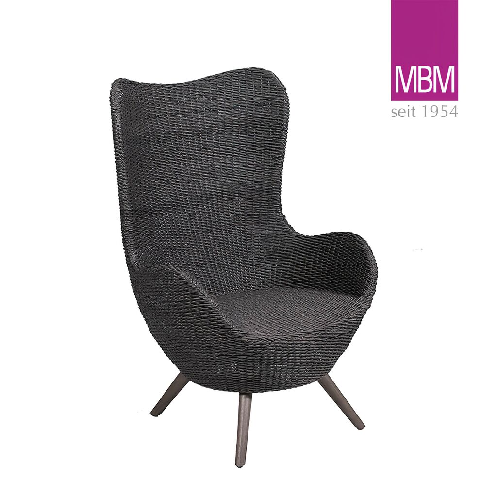  Schwarzer Gartensessel Aus Resysta Und Mirotex Twist Von MBM - Sessel Ocean