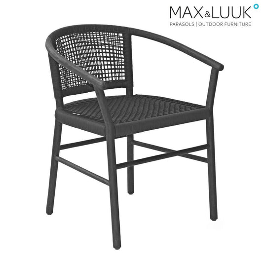  Schwarzer Max & Luuk Stuhl Aus Teak Mit Geflecht Für Den Garten - Kevin Stuhl