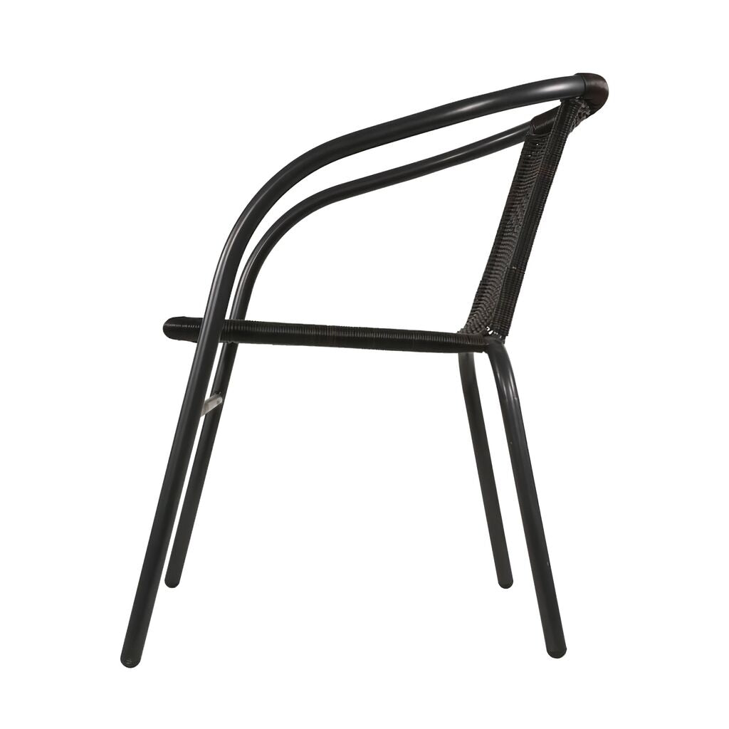  Schwarzer Metallstuhl Stapelbar Für Draußen - Gartenstuhl Nerano