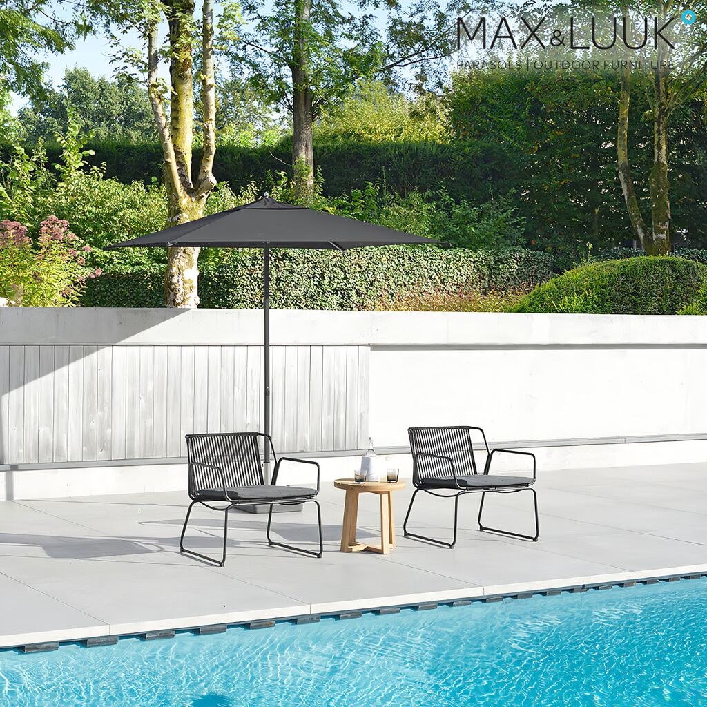 Schwarzer Sonnenschirm Aus Aluminium Und Sunbrella Von Max & Luuk - Julian Sonnenschirm