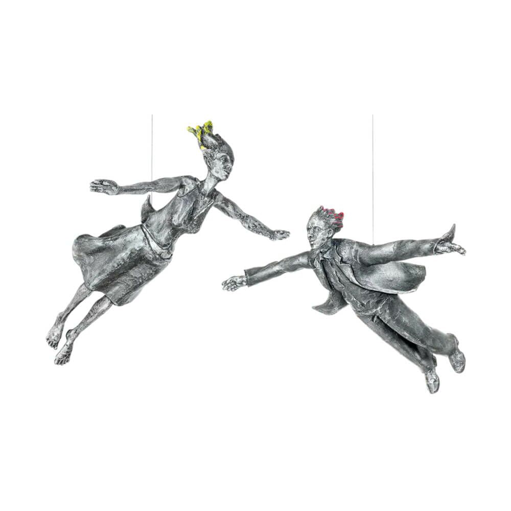  Schwebende Designer Frauenskulptur Aluminium - Freefall Set