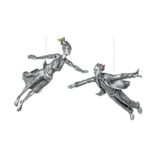  Schwebende Designer Frauenskulptur Aluminium - Freefall Set