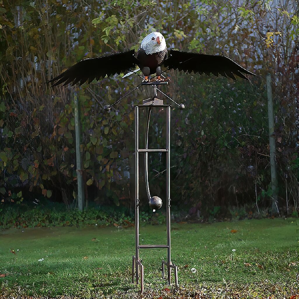  Schwingende Vogelskulptur Rostend - Adlerfigur - Aderano