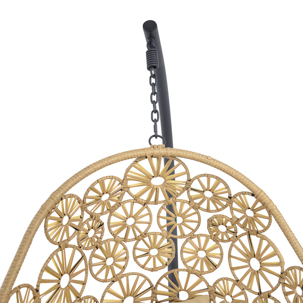  Schwingsessel Mit Polster In Beige - Floral - Schwingsessel Flora