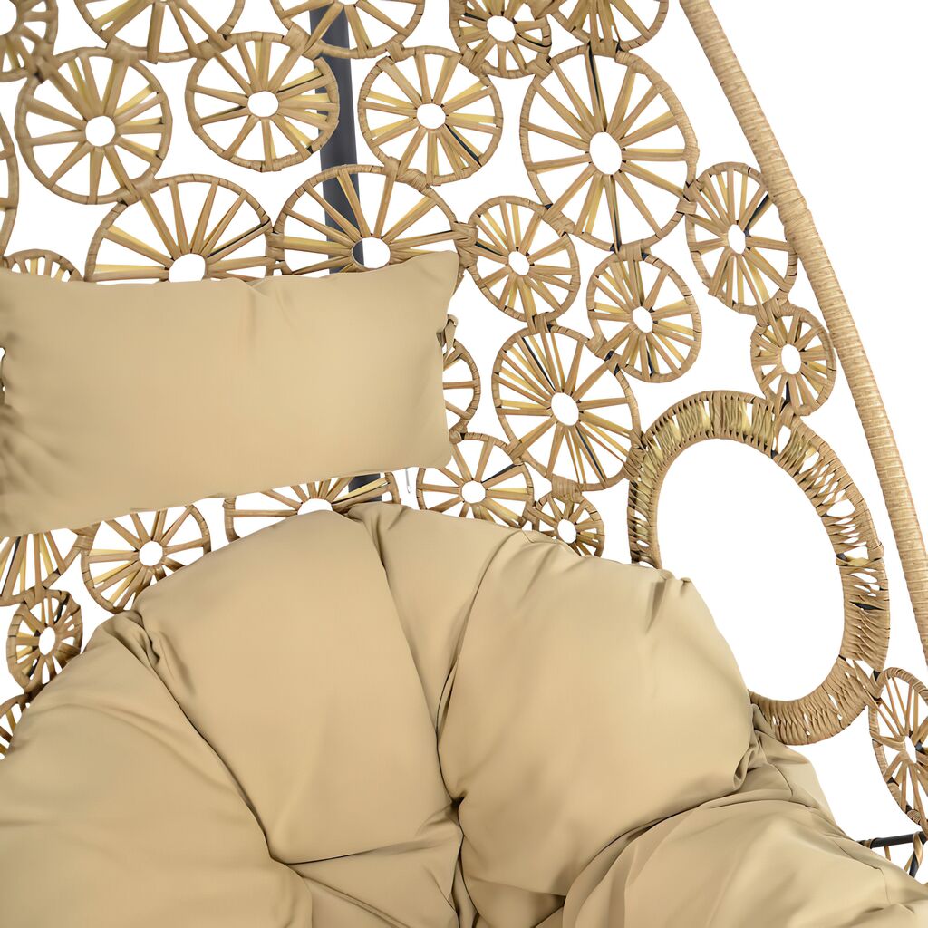  Schwingsessel Mit Polster In Beige - Floral - Schwingsessel Flora