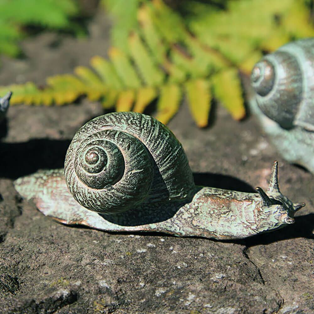  Set Aus 4 Schnecken - Outdoor Bronzeskulpturen - Schnecken Set