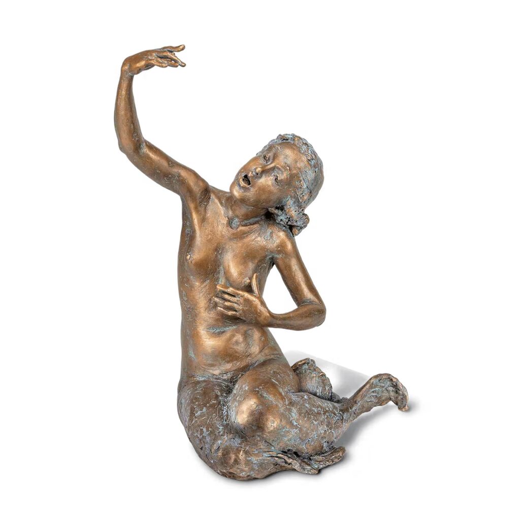  Singende Meerjungfrau Aus Bronze - Limitiert - Mit Patina - Leukosia