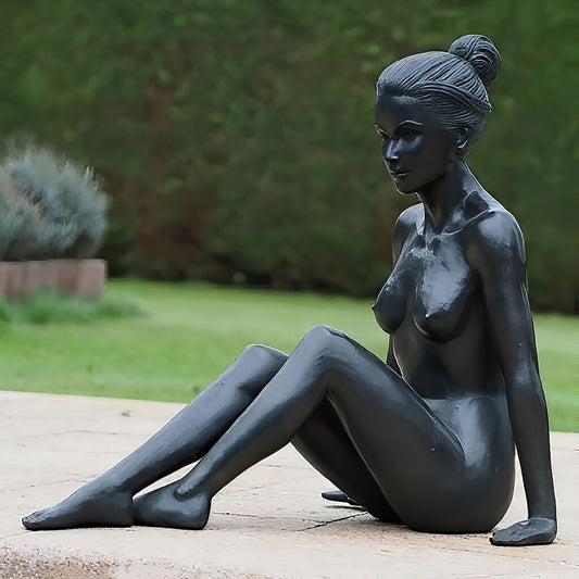  Sitzende Frau Als Aktskulptur Aus Bronzeguss - Nivera