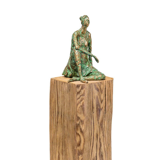  Sitzende Frau - Limitierte Bronzekunst Mit Sockel - Marie