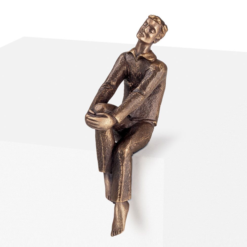  Sitzende Gartendekoration - Junge Aus Bronze Oder Aluminium - Puer