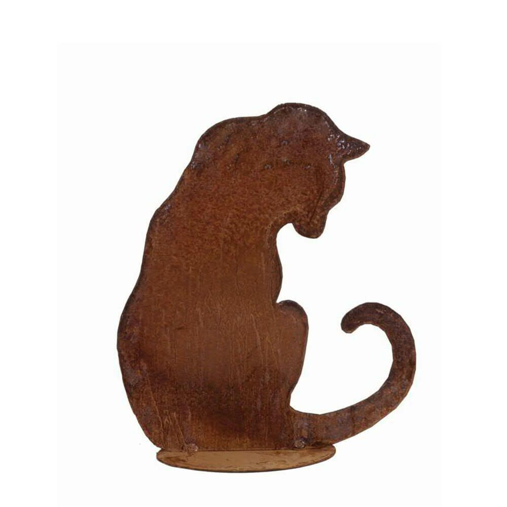  Sitzende Katze Aus Metall In Rost Optik - Katze
