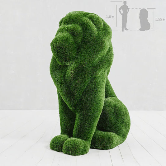  Sitzende Löwenskulptur - Topiary - GFK & Kunstrasen - Ahadi