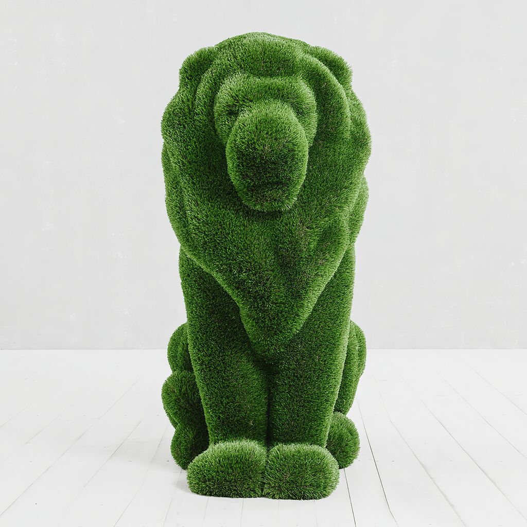  Sitzende Löwenskulptur - Topiary - GFK & Kunstrasen - Ahadi