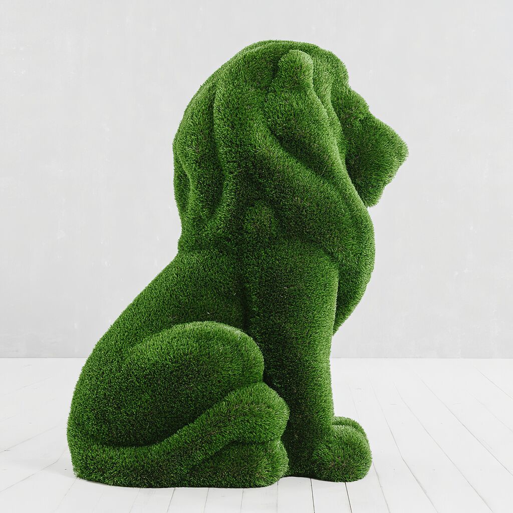  Sitzende Löwenskulptur - Topiary - GFK & Kunstrasen - Ahadi