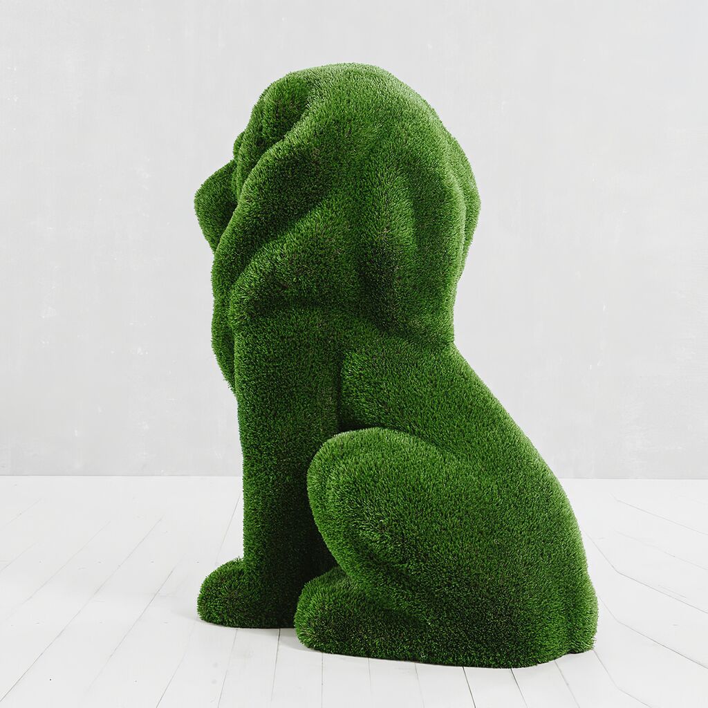  Sitzende Löwenskulptur - Topiary - GFK & Kunstrasen - Ahadi