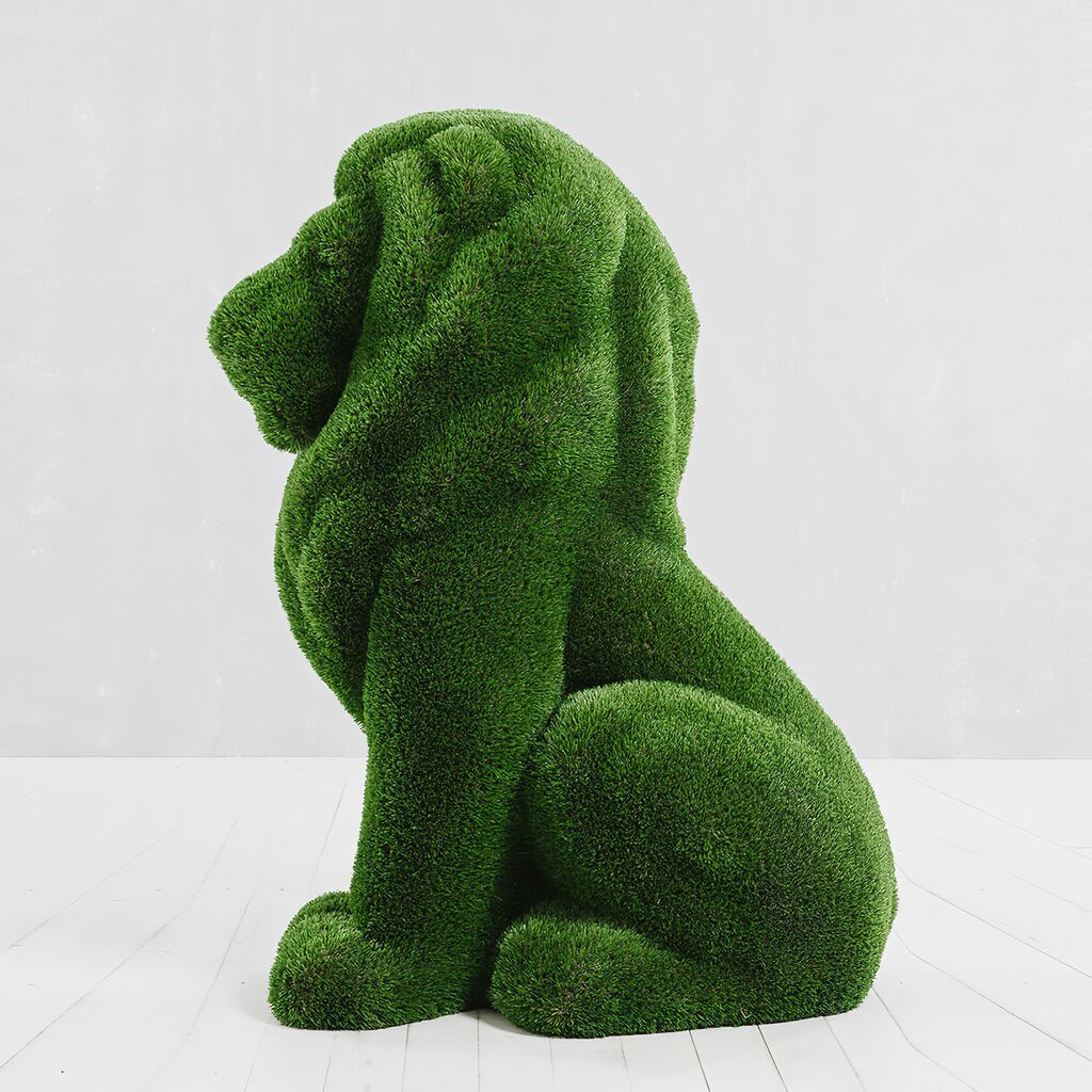  Sitzende Löwenskulptur - Topiary - GFK & Kunstrasen - Ahadi