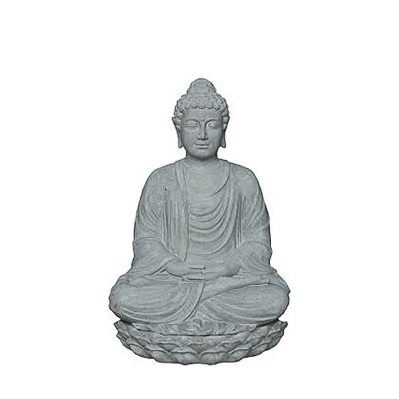 Sitzender Buddha Als Gartendeko - Polystone Grau - Perinaldo