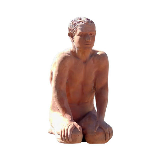  Sitzender Mann Aus Terrakotta Für Den Garten - Bissolo